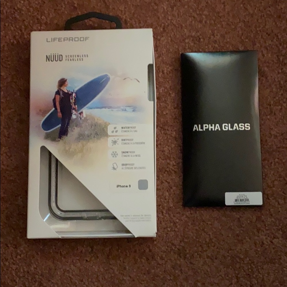 life proof nuud and alpha glass for iphone 8
